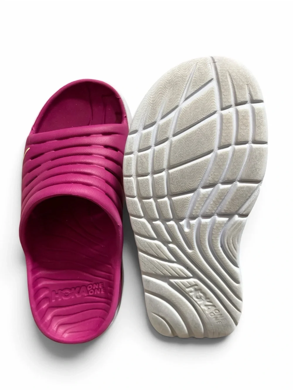 Hoka One One Ora Recovery Slide — Magenta with White Sole